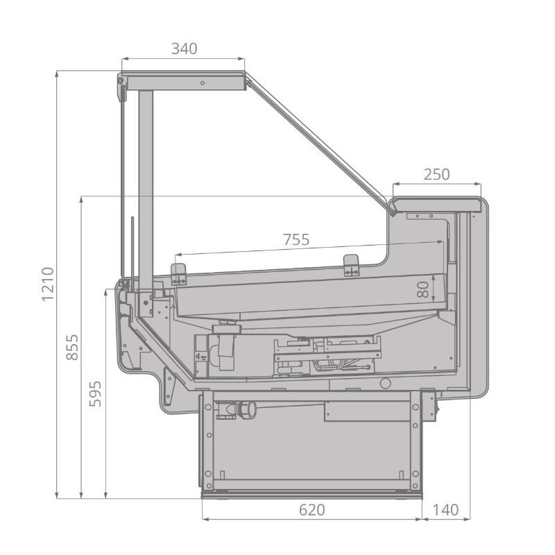 картинка Витрина холодильная Brandford AURORA Slim SQ 125 рыба на льду