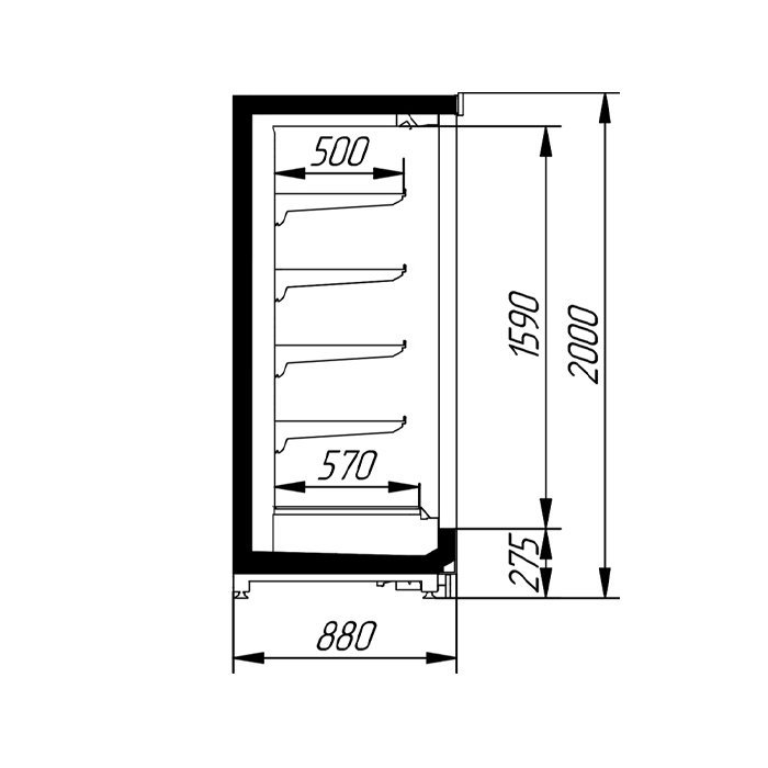 картинка Шкаф-витрина морозильный Italfrigo Milan L D5 3905