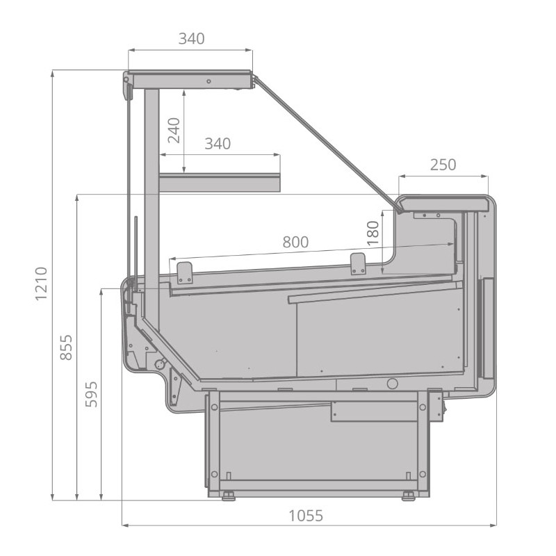 картинка Витрина холодильная Brandford AURORA Slim SQ 190 кондитерская