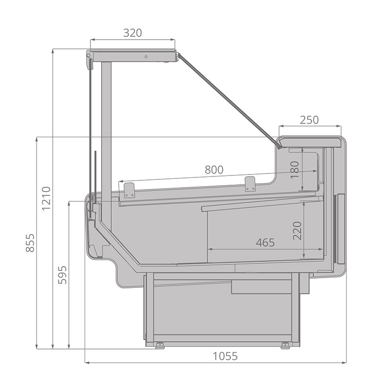 Витрина холодильная Brandford AURORA Slim SQ 125 вентилируемая