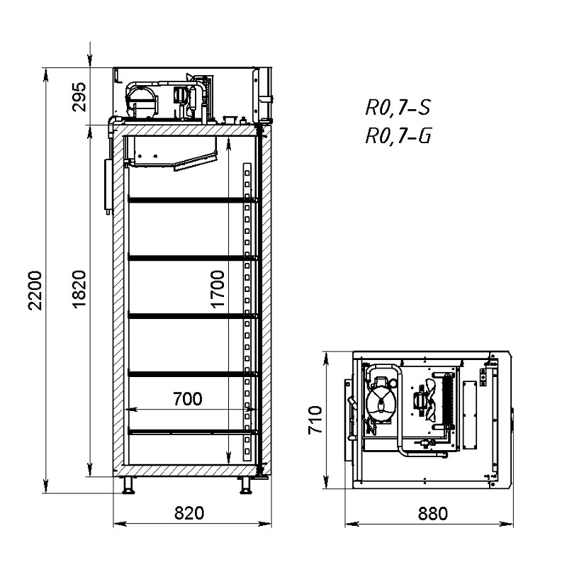 картинка Шкаф холодильный ARKTO R 0.7-G