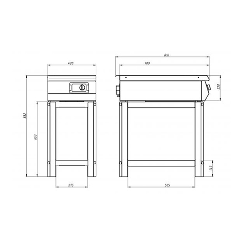 картинка Плита индукционная Ф1ИП/800 (на подставке, для WOK, с краном)