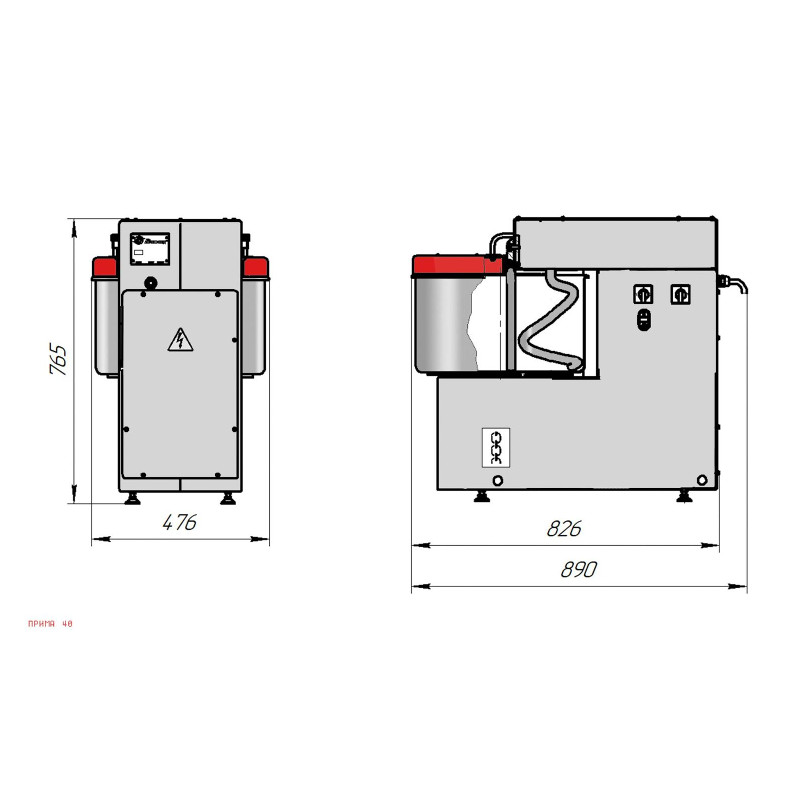 Тестомесильная машина со стационарной дежой Восход "Прима–40"