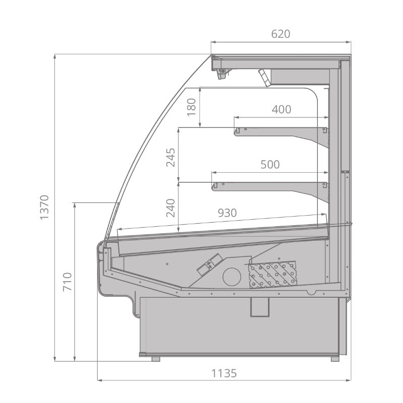 картинка Витрина холодильная Brandford AURORA 375 TOP LIGHT вертикальная