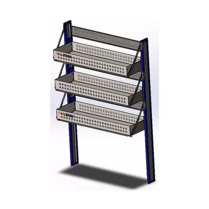 РИ Автостеллаж ЗМК с откидными полками H=1500 (3 полки 100*940*290)