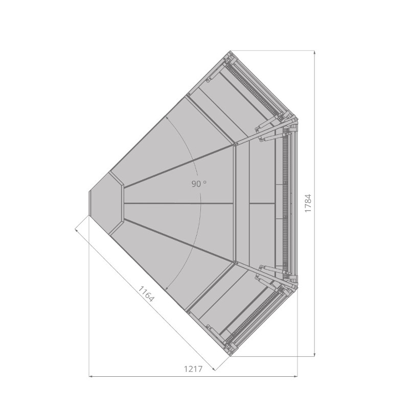 картинка Витрина холодильная Brandford AURORA Slim открытый угол 90 вентилируемая